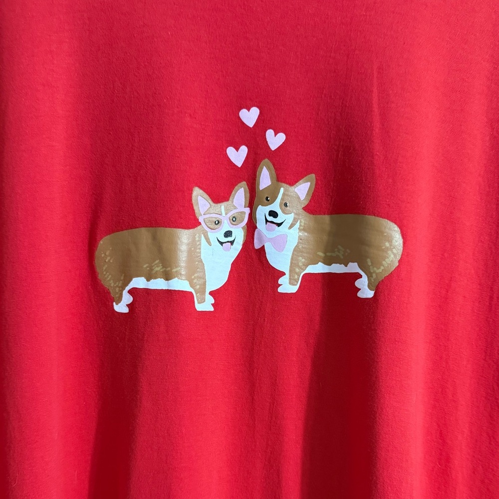 Red Corgi Dreams & Co tshirt nightgown sleepshirt size 3x/4x